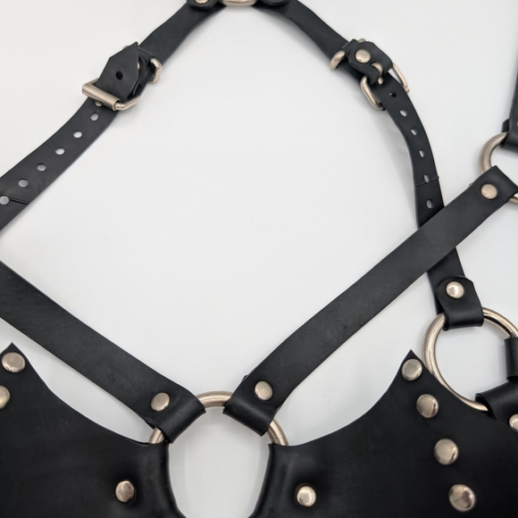 Handmade OOAK Bat Wing Harness| Alt Fashion| Repurposed Rubber| Goth Doll Core - Picture 5 of 9